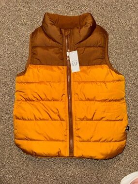 GAP Kids Orange and Brown Puffer Vest